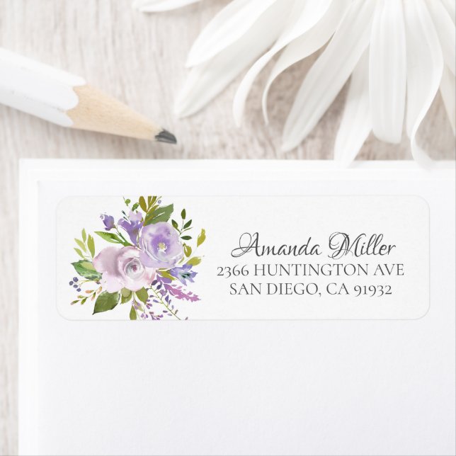 Colourful Lavender Floral Return address (Insitu)
