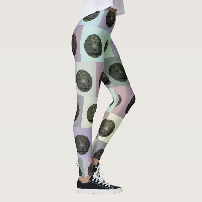 Colourful Lawn Bowls Block Art, Leggings (Right)