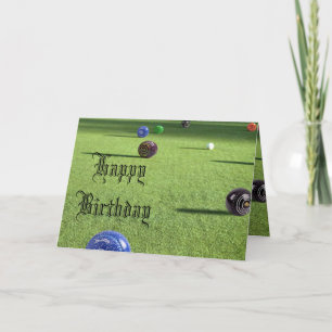 Colourful Lawn Bowls Happy Birthday, Card