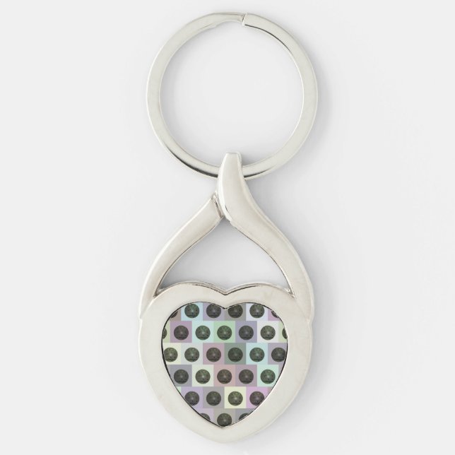 Colourful Lawn Bowls Pattern, Key Ring (Front)
