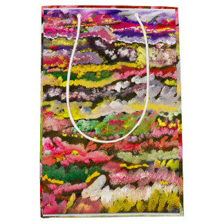 Colourful Layered Abstract Landscape Medium Gift Bag