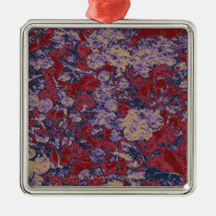 Colourful leaf and flower camouflage pattern metal tree decoration