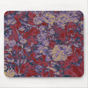 Colourful leaf and flower camouflage pattern mouse mat