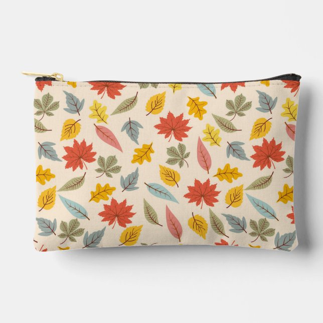 Colourful Leaf Fall Pattern Accessory Pouch (Front)