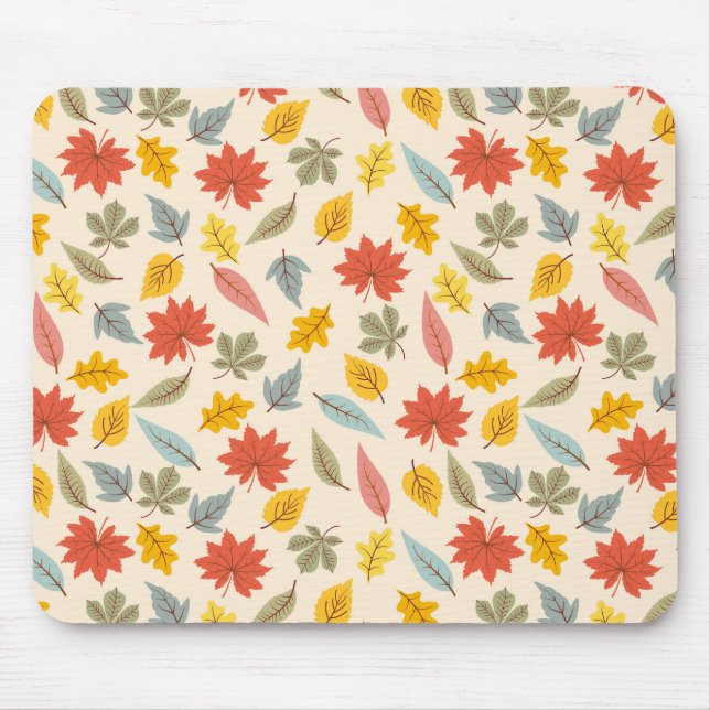 Colourful Leaf Fall Pattern Mouse Mat (Front)