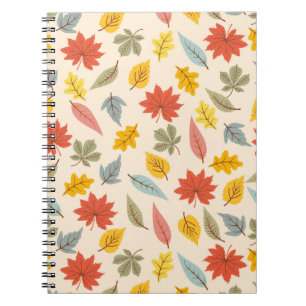 Colourful Leaf Fall Pattern Notebook