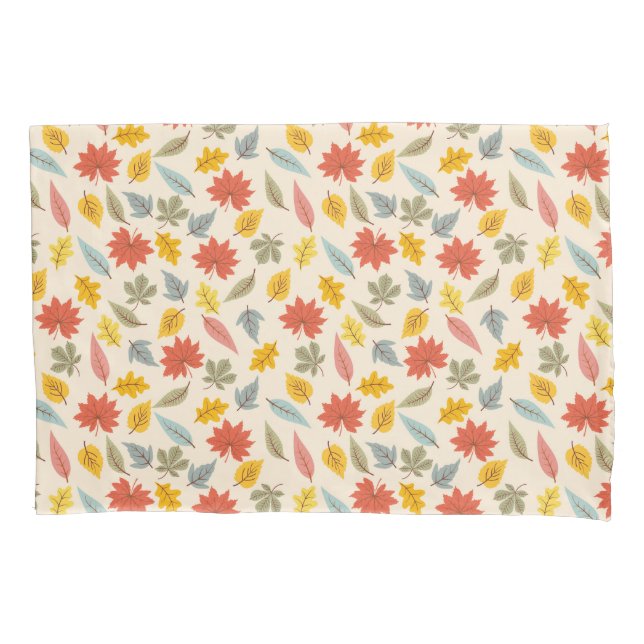 Colourful Leaf Fall Pattern Pillowcase (Front)