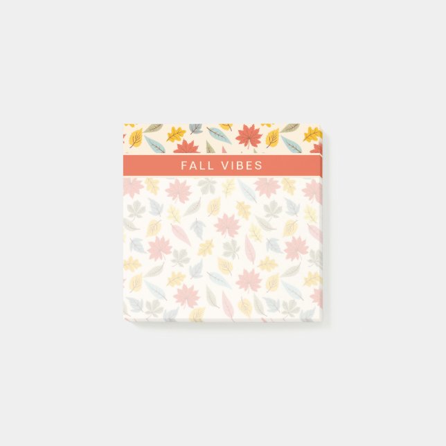 Colourful Leaf Fall Pattern Post-it Notes (Front)