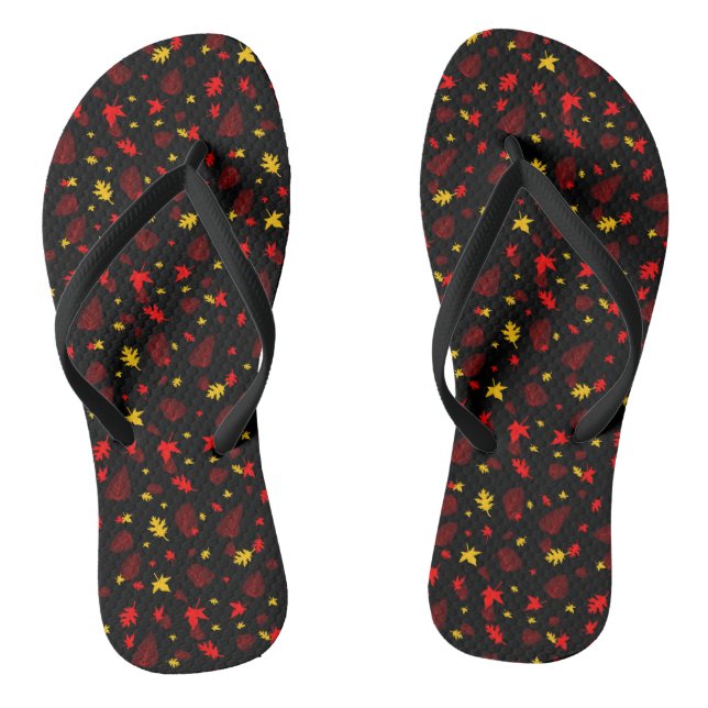 Colourful Leaf Flip Flops (Footbed)