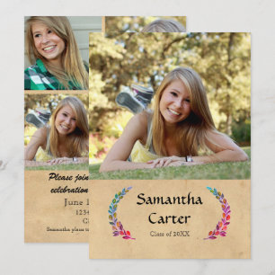 Colourful Leaf - Graduation Announcement