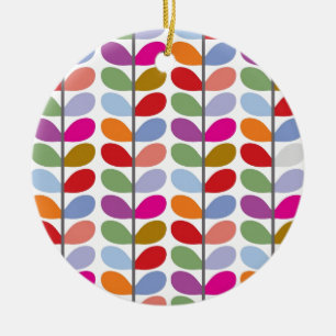 Colourful Leaf Pattern Ceramic Tree Decoration
