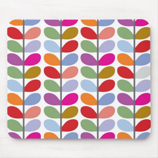 Colourful Leaf Pattern Mouse Mat (Front)