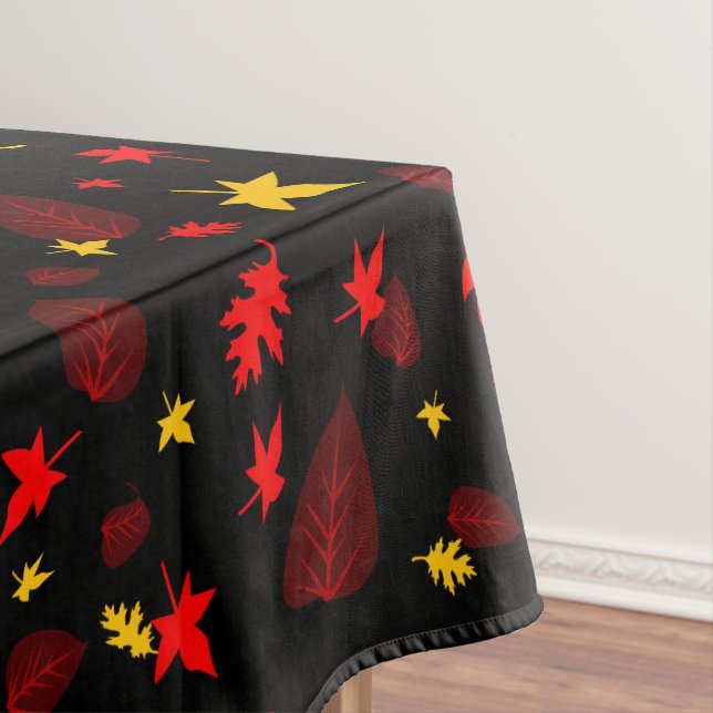 Colourful Leaf Pattern Tablecloth (In Situ)
