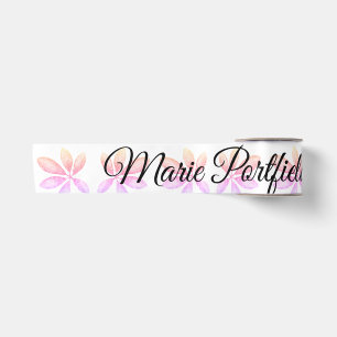 colourful leaf sparkle glitter add your name text satin ribbon