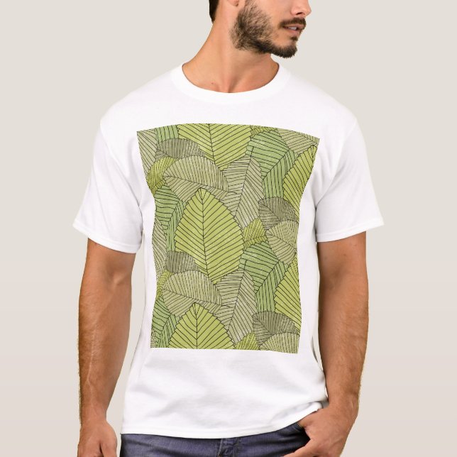 Colourful Leafs Pattern Design T-Shirt (Front)