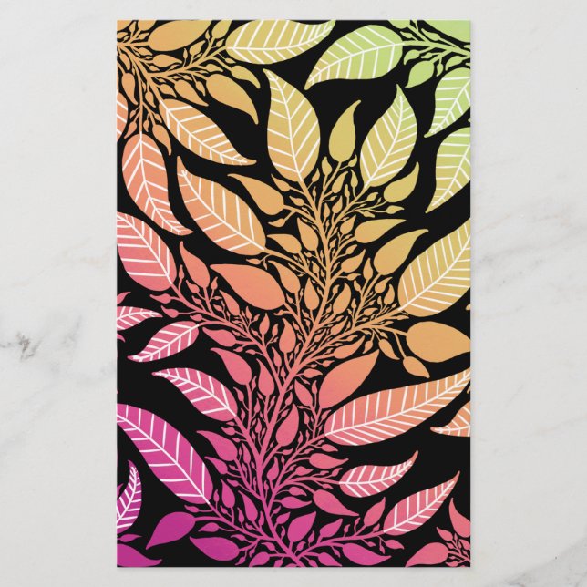 Colourful Leafy Design Soap Wrap Paper Sheet (Front)