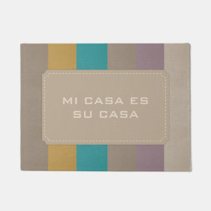 Colourful leather doormat