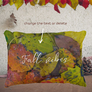 Colourful leaves after rain decorative cushion
