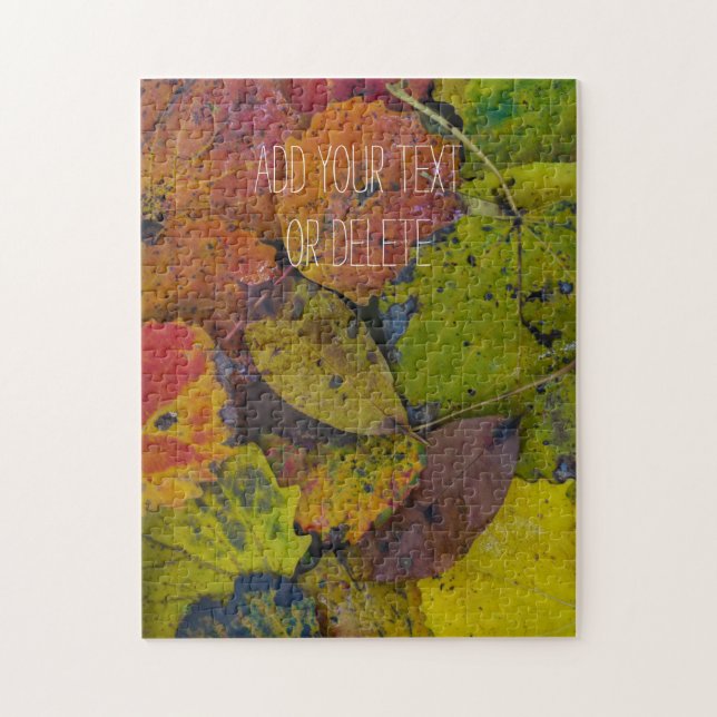 Colourful leaves after rain jigsaw puzzle (Vertical)