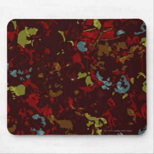 Colourful leaves and flowers against camouflage mouse mat