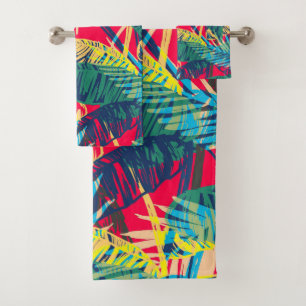 Colourful Leaves Bath Towel Set