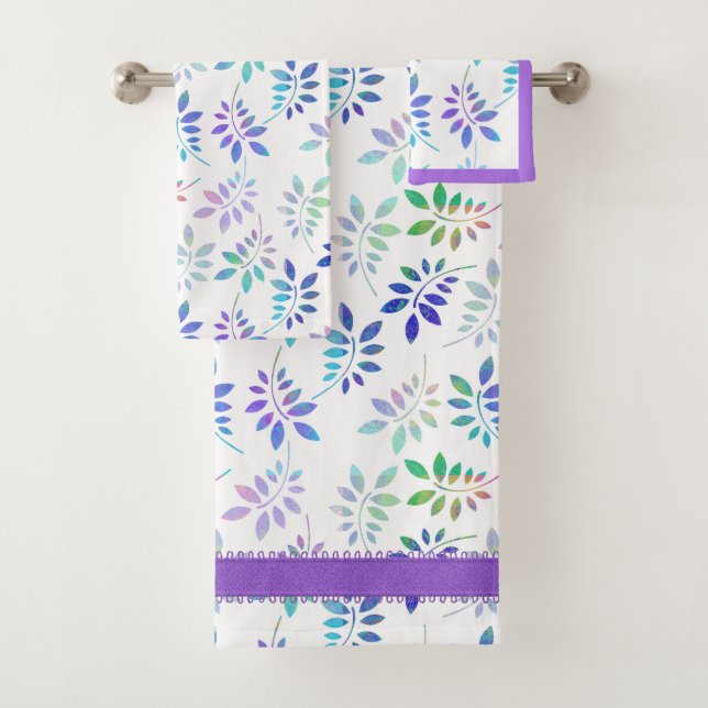 Colourful Leaves Bath Towel Set (Insitu)