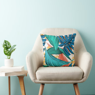 Colourful leaves cushion