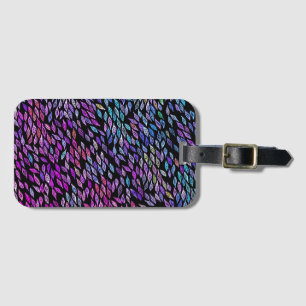 Colourful Leaves Feathers Watercolor Pattern Luggage Tag