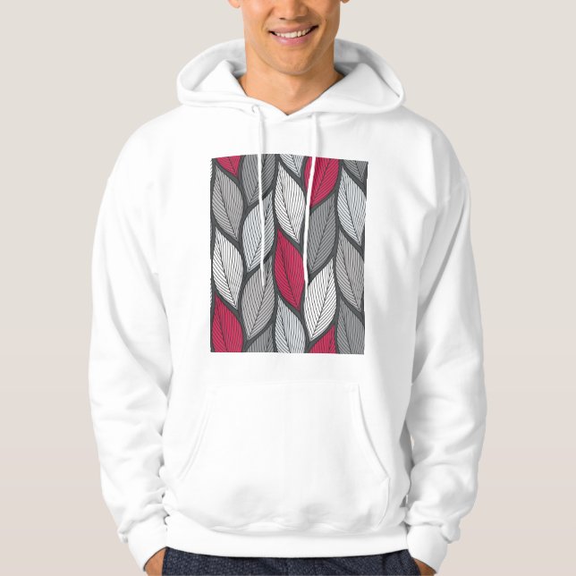 Colourful leaves: hand-drawn seamless pattern. hoodie (Front)