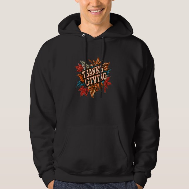 Colourful Leaves in Fall with nice Thanksgiving Ou Hoodie (Front)