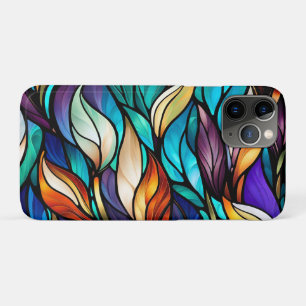 Colourful leaves in Stained Glass Look iPhone 11 Pro Case