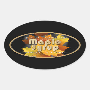 Colourful Leaves Maple Syrup Fully Editable Oval Oval Sticker
