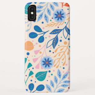 Colourful Leaves Modern Foliage Pattern iPhone XS Max Case