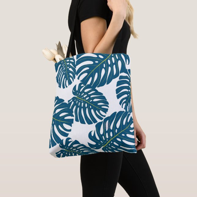 Colourful Leaves Modern Graphic Art Tote Bag (Close Up)