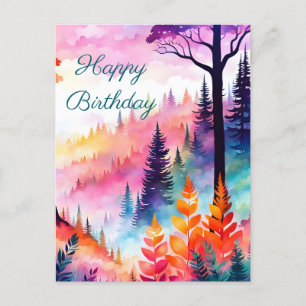 Colourful Leaves N Trees of the forest on Mountain Postcard
