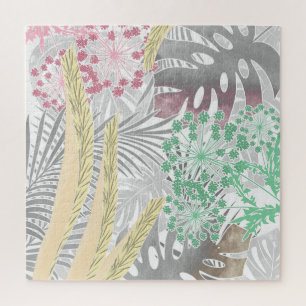 Colourful leaves palm trees tropical jigsaw puzzle