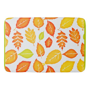 Colourful Leaves Pattern Bath Mat