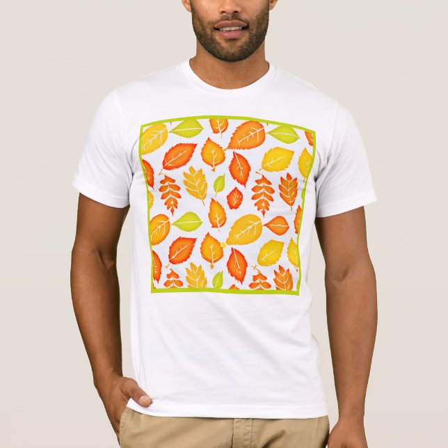Colourful Leaves Pattern T-Shirt (Front)