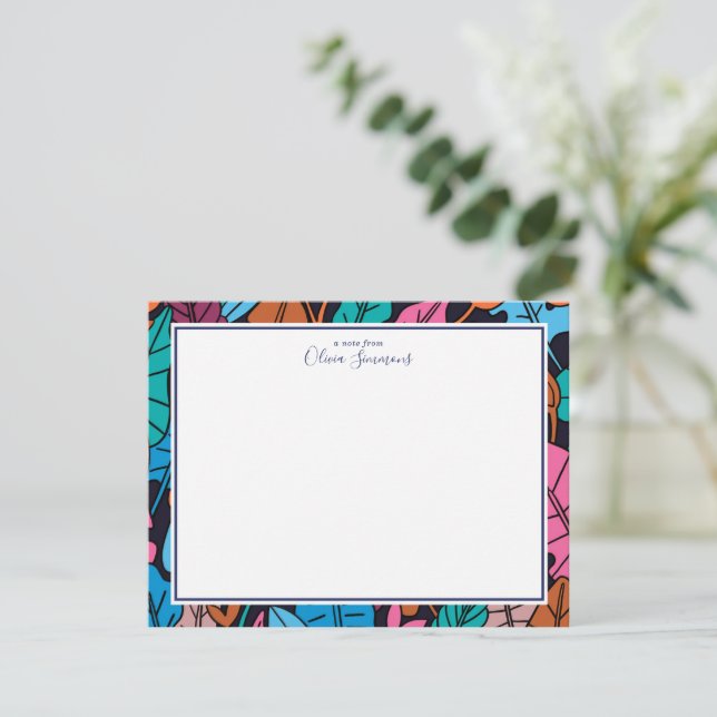 Colourful Leaves Personal Stationery Card (Standing Front)