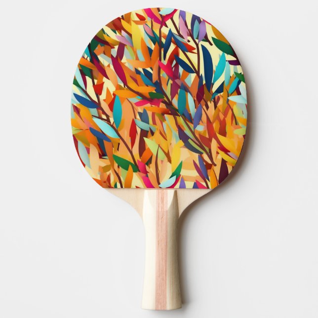 Colourful Leaves Ping Pong Paddle (Front)