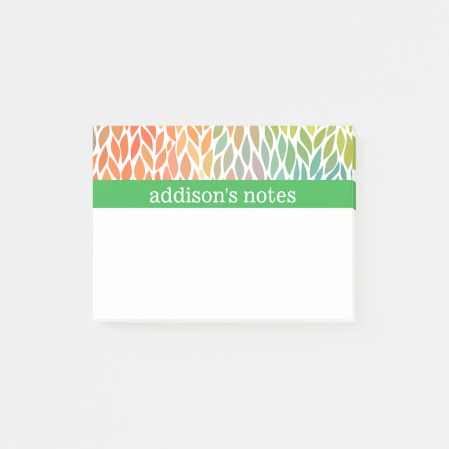 Colourful Leaves Post-it Notes (Front)