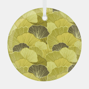 Colourful leaves: seamless olive pattern. glass tree decoration