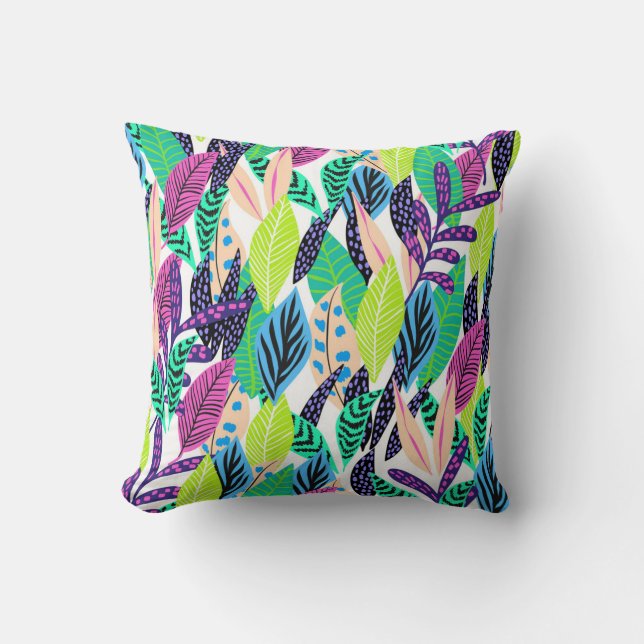 Colourful Leaves - Throw Pillow (Front)