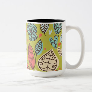 Colourful Leaves Two-Tone Coffee Mug