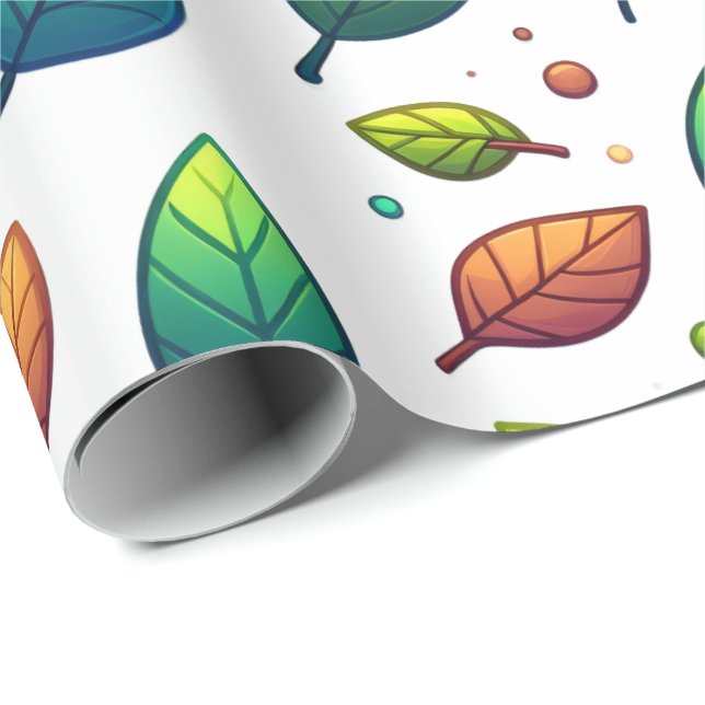 Colourful Leaves Wrapping Paper (Roll Corner)