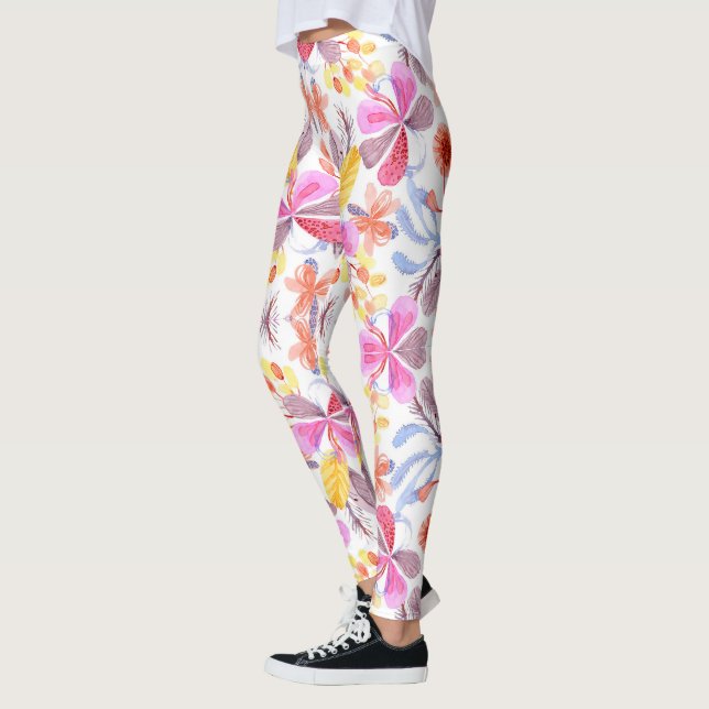 Colourful leggings featuring a vibrant floral  (Left)
