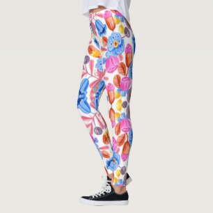 Colourful leggings with a vibrant floral pattern