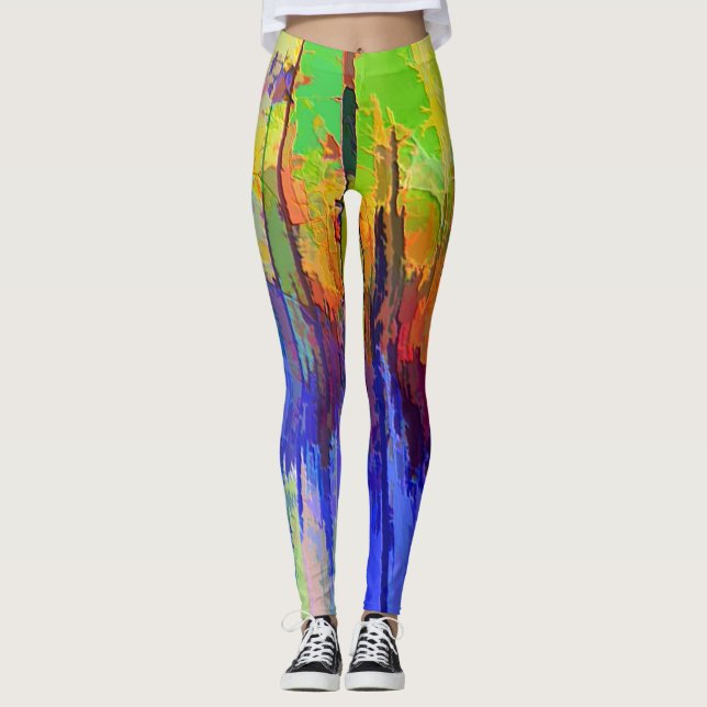 Colourful Leggings with Abstract Design (Front)