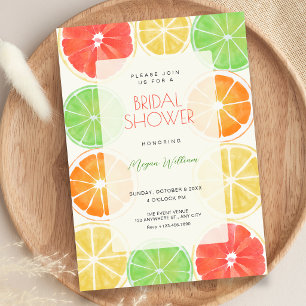 Colourful lemon bridal shower invitation