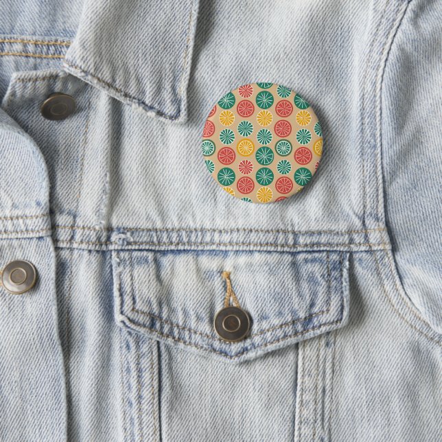 Colourful Lemons 6 Cm Round Badge (In Situ)